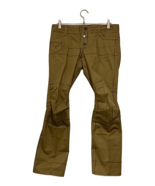 NEMETH（ネメス）NEMETH (ネメス) プリント立体裁断パンツ ブラウン サイズ:Mの古着・服飾アイテム