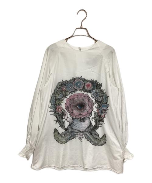 Yuko Higuchi（ユウコ ヒグチ）Yuko Higuchi (ユウコ ヒグチ) ブラウス 眼花ちゃん ホワイト サイズ:Freeの古着・服飾アイテム