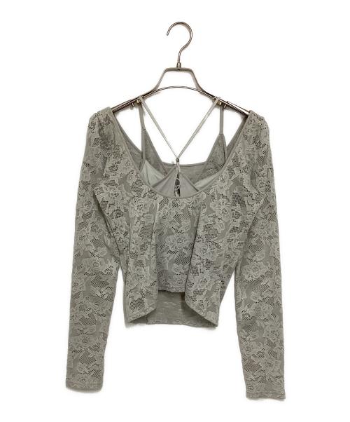 Snidel（スナイデル）Snidel (スナイデル) Chacott (チャコット) レース柄編みプルオーバー グレー サイズ:ONE SIZEの古着・服飾アイテム