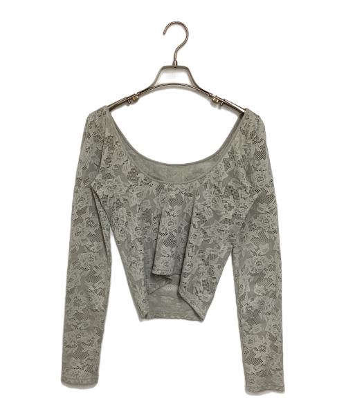 Snidel（スナイデル）Snidel (スナイデル) Chacott (チャコット) レース柄編みプルオーバー グレー サイズ:ONE SIZEの古着・服飾アイテム