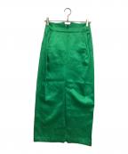 ISSEY MIYAKEイッセイミヤケ）の古着「サテンスカート」｜グリーン