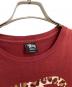 中古・古着 stussy (ステューシー) レオパードロゴプリントTシャツ レッド サイズ:M：6000円