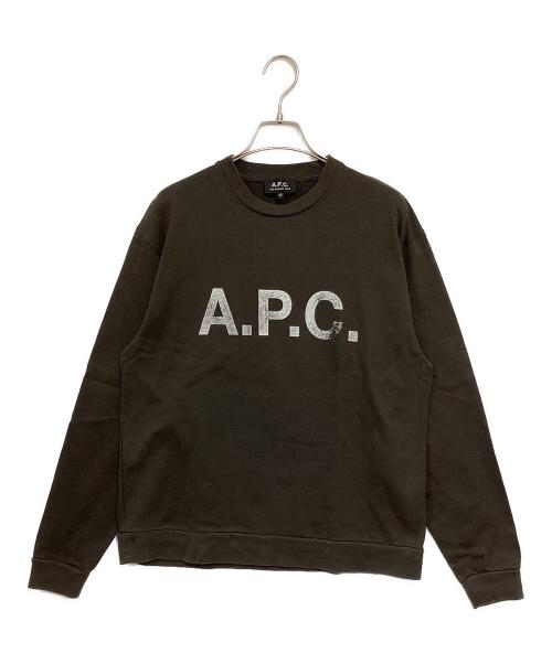 A.P.C.（アーペーセー）A.P.C. (アーペーセー) IENA (イエナ) 別注ロゴプリント 裏毛ロングスリーブシャツ グレー サイズ:XSの古着・服飾アイテム
