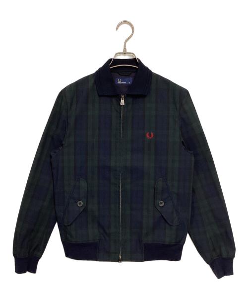 FRED PERRY（フレッドペリー）FRED PERRY (フレッドペリー) チェック柄ブルゾン ネイビー×グリーン サイズ:XSの古着・服飾アイテム