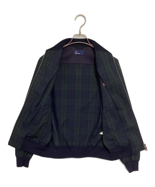 FRED PERRY（フレッドペリー）FRED PERRY (フレッドペリー) チェック柄ブルゾン ネイビー×グリーン サイズ:XSの古着・服飾アイテム