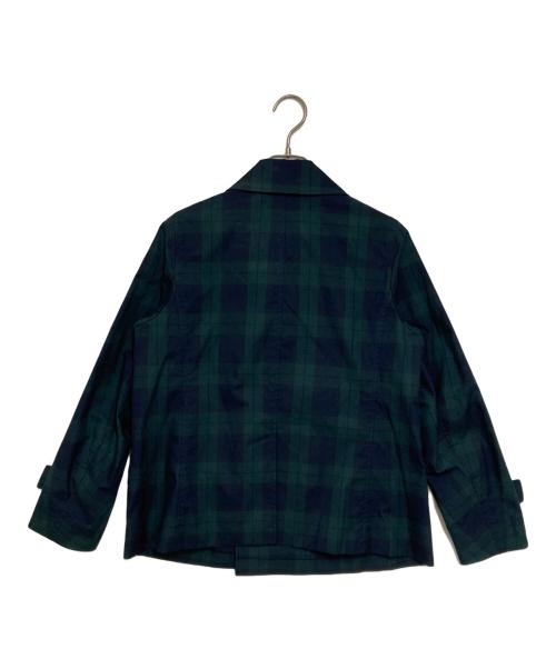 MACKINTOSH PHILOSOPHY（マッキントッシュ フィロソフィー）MACKINTOSH PHILOSOPHY (マッキントッシュ フィロソフィー) チェック柄ショートトレンチコート ネイビー×グリーン サイズ:36の古着・服飾アイテム