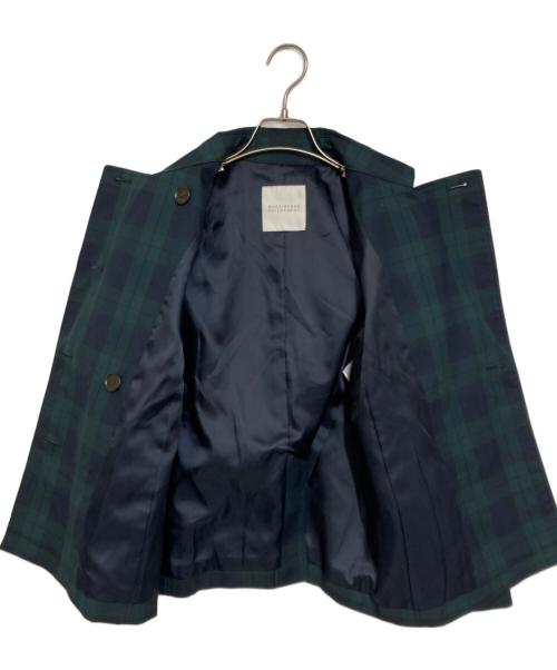 MACKINTOSH PHILOSOPHY（マッキントッシュ フィロソフィー）MACKINTOSH PHILOSOPHY (マッキントッシュ フィロソフィー) チェック柄ショートトレンチコート ネイビー×グリーン サイズ:36の古着・服飾アイテム
