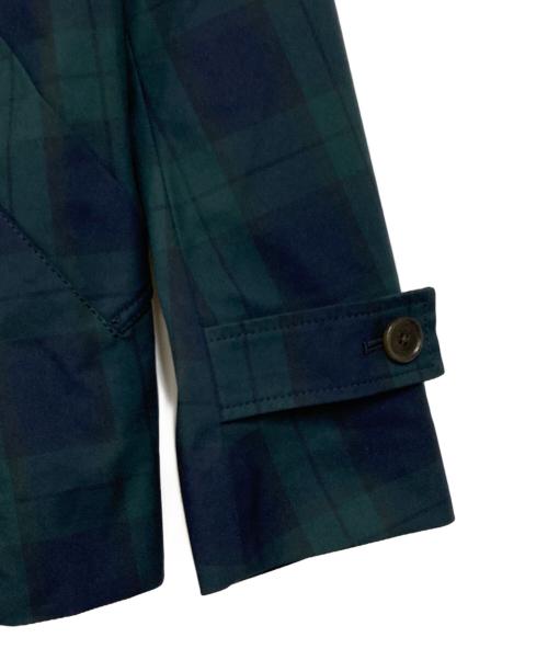 MACKINTOSH PHILOSOPHY（マッキントッシュ フィロソフィー）MACKINTOSH PHILOSOPHY (マッキントッシュ フィロソフィー) チェック柄ショートトレンチコート ネイビー×グリーン サイズ:36の古着・服飾アイテム
