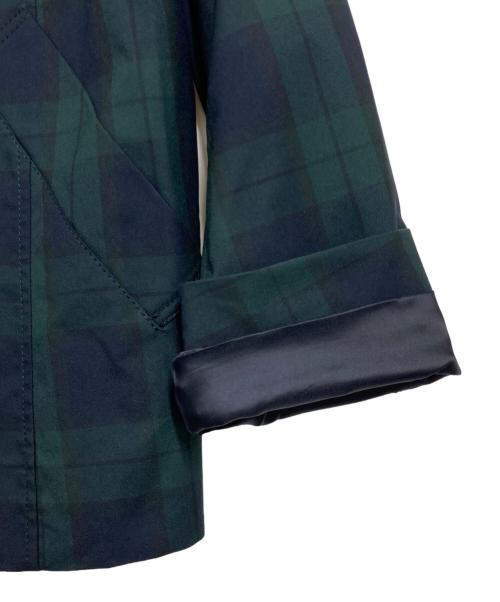 MACKINTOSH PHILOSOPHY（マッキントッシュ フィロソフィー）MACKINTOSH PHILOSOPHY (マッキントッシュ フィロソフィー) チェック柄ショートトレンチコート ネイビー×グリーン サイズ:36の古着・服飾アイテム