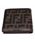 FENDI (フェンディ) ズッカ柄二つ折り財布 ブラウン：8000円