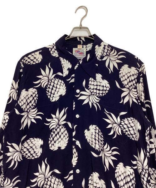 Duke Kahanamoku（デュークカハナモク）DUKE KAHANAMOKU (デュークカハナモク) “DUKE'S PINEAPPLE” (LONG SLEEVE) ネイビー サイズ:XLの古着・服飾アイテム