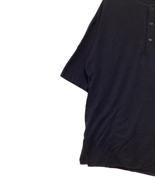 AURALEE（オーラリー）AURALEE (オーラリー) HIGH GAUGE PIQUE DOUBLE CLOTH HENLEY NECK TEE ネイビー サイズ:3の古着・服飾アイテム