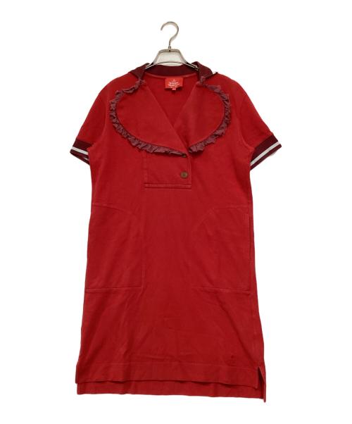 Vivienne Westwood RED LABEL（ヴィヴィアンウエストウッドレッドレーベル）Vivienne Westwood RED LABEL (ヴィヴィアンウエストウッドレッドレーベル) ラブフリルワンピース レッド サイズ:00の古着・服飾アイテム