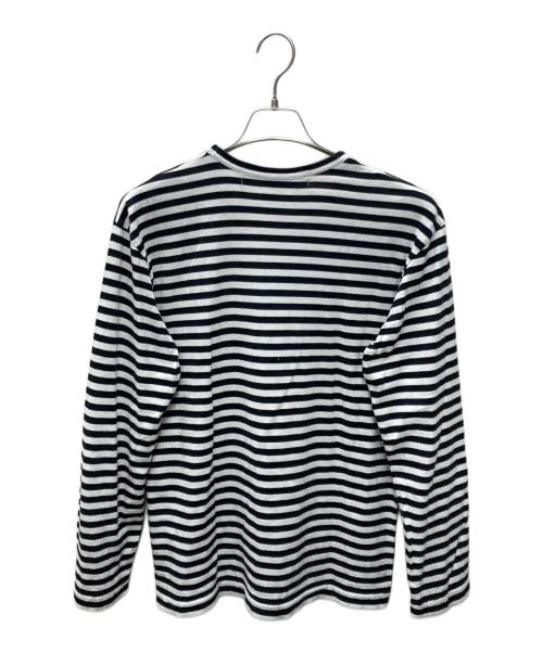 PLAY COMME des GARCONS（プレイコムデギャルソン）PLAY COMME des GARCONS (プレイ コムデギャルソン) ボーダーカットソー ブラック×ホワイト サイズ:Lの古着・服飾アイテム
