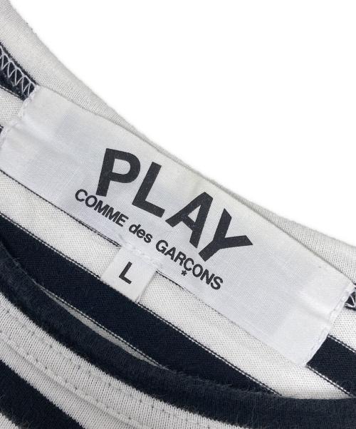 PLAY COMME des GARCONS（プレイコムデギャルソン）PLAY COMME des GARCONS (プレイ コムデギャルソン) ボーダーカットソー ブラック×ホワイト サイズ:Lの古着・服飾アイテム