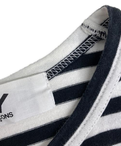 PLAY COMME des GARCONS（プレイコムデギャルソン）PLAY COMME des GARCONS (プレイ コムデギャルソン) ボーダーカットソー ブラック×ホワイト サイズ:Lの古着・服飾アイテム