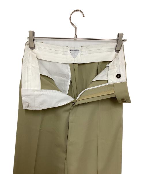 BOTTEGA VENETA（ボッテガベネタ）BOTTEGA VENETA (ボッテガベネタ) ウールワイドストレートスラックス ベージュ サイズ:34の古着・服飾アイテム