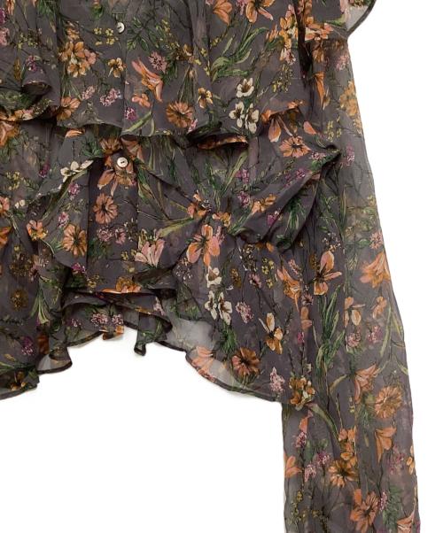 Noble（ノーブル）Noble (ノーブル) ワイルドフラワーフリルブラウス パープル サイズ:表記無しの古着・服飾アイテム