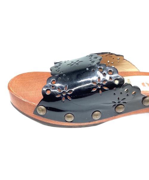 MIU MIU（ミュウミュウ）MIU MIU (ミュウミュウ) ウッドソールサンダル ブラック サイズ:34の古着・服飾アイテム