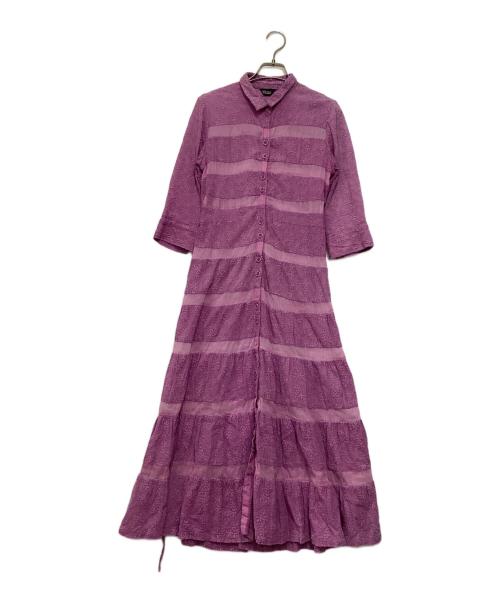 Velnica（ヴェルニカ）Velnica (ヴェルニカ) コットン刺繍シャツワンピース パープル サイズ:Mの古着・服飾アイテム
