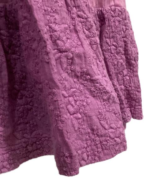 Velnica（ヴェルニカ）Velnica (ヴェルニカ) コットン刺繍シャツワンピース パープル サイズ:Mの古着・服飾アイテム