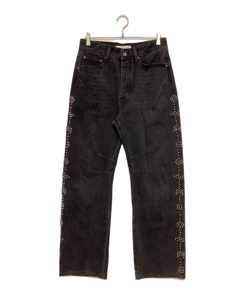 adidem as asterisks（アディデム アスタリスク）adidem as asterisks (アディデム アスタリスク) リベットチェーンステッチセルビッジデニムジーンズ ブラック サイズ:Sの古着・服飾アイテム