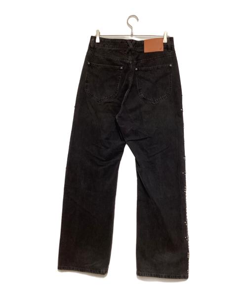 adidem as asterisks（アディデム アスタリスク）adidem as asterisks (アディデム アスタリスク) リベットチェーンステッチセルビッジデニムジーンズ ブラック サイズ:Sの古着・服飾アイテム