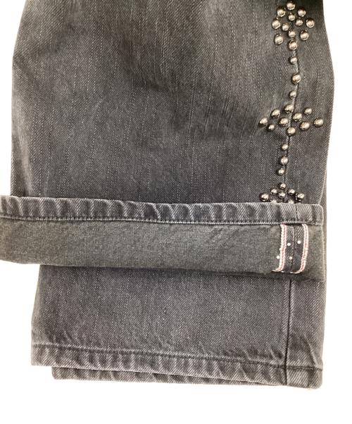 adidem as asterisks（アディデム アスタリスク）adidem as asterisks (アディデム アスタリスク) リベットチェーンステッチセルビッジデニムジーンズ ブラック サイズ:Sの古着・服飾アイテム