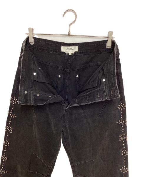 adidem as asterisks（アディデム アスタリスク）adidem as asterisks (アディデム アスタリスク) リベットチェーンステッチセルビッジデニムジーンズ ブラック サイズ:Sの古着・服飾アイテム