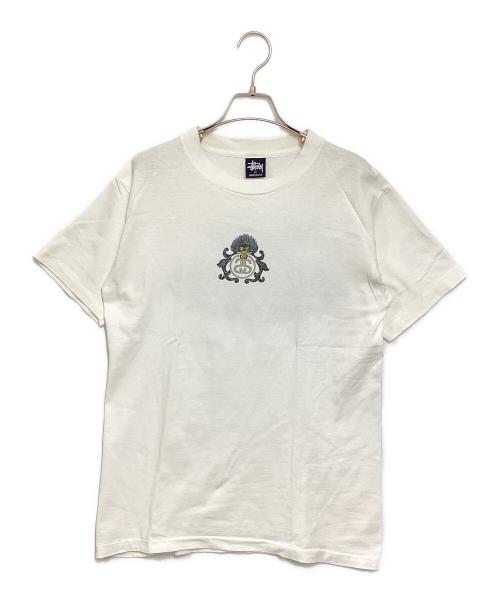stussy（ステューシー）stussy (ステューシー) 90S' ドラドンプリントTシャツ ホワイト サイズ:Mの古着・服飾アイテム