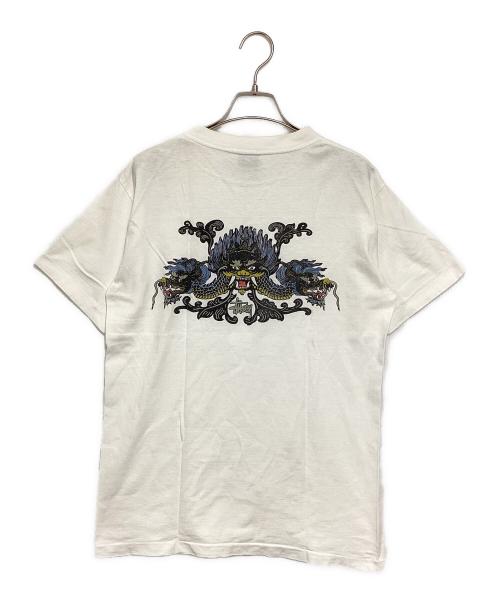 stussy（ステューシー）stussy (ステューシー) 90S' ドラドンプリントTシャツ ホワイト サイズ:Mの古着・服飾アイテム