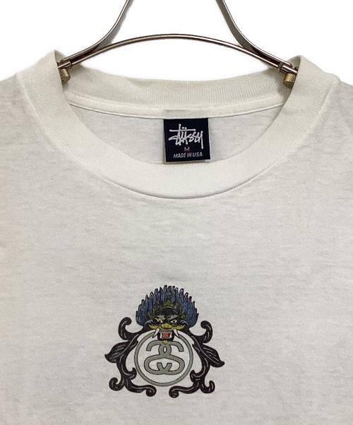 stussy（ステューシー）stussy (ステューシー) 90S' ドラドンプリントTシャツ ホワイト サイズ:Mの古着・服飾アイテム