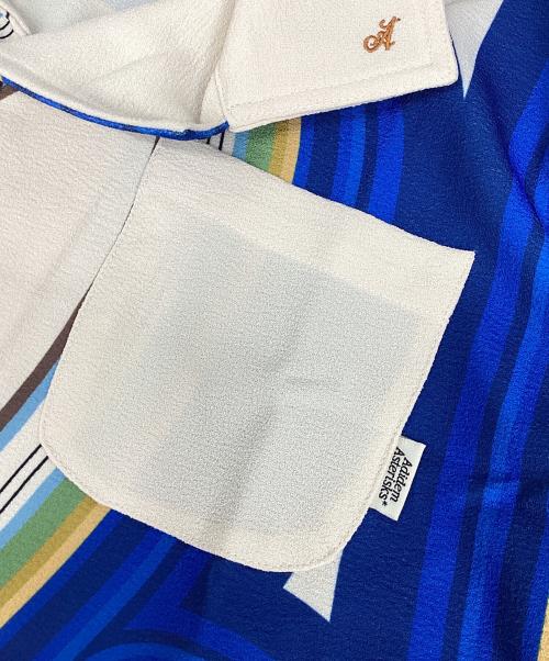 adidem asterisks（アデムアスタリスク）adidem asterisks (アデムアスタリスク) オープンカラーシャツ ブルー×ベージュ サイズ:Mの古着・服飾アイテム