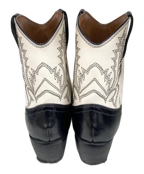AMBERGLEAM（アンバーグリーム）AMBERGLEAM (アンバーグリーム) ウェスタンショートブーツ ホワイト×ブラック サイズ:26㎝の古着・服飾アイテム
