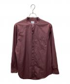 PAUL SMITHポールスミス）の古着「バンドカラーシャツ」｜バーガンディー