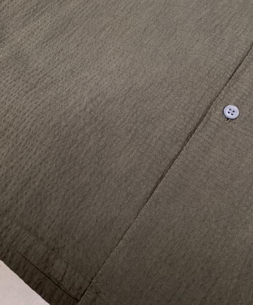 PS Paul Smith（ＰＳポールスミス）PS Paul Smith (ＰＳポールスミス) シアサッカーオープンカラーシャツ カーキ サイズ:Lの古着・服飾アイテム