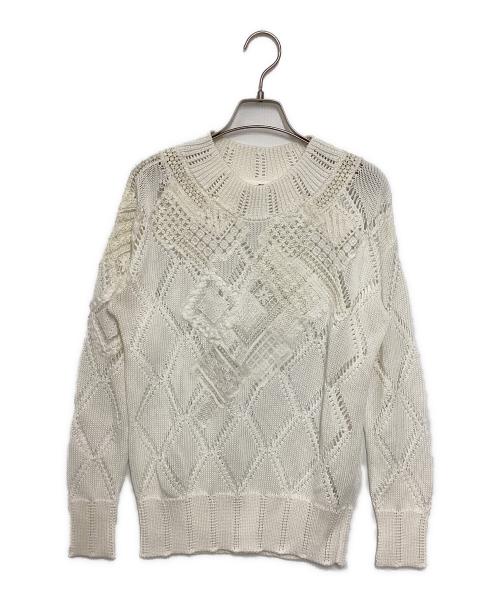 ermanno scervino（エルマノシェルビーノ）ERMANNO SCERVINO (エルマノシェルビーノ) ハイネッククロシェニット アイボリー サイズ:36の古着・服飾アイテム