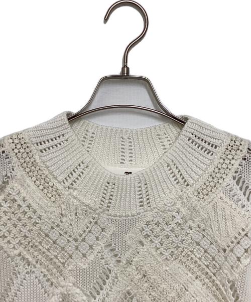 ermanno scervino（エルマノシェルビーノ）ERMANNO SCERVINO (エルマノシェルビーノ) ハイネッククロシェニット アイボリー サイズ:36の古着・服飾アイテム