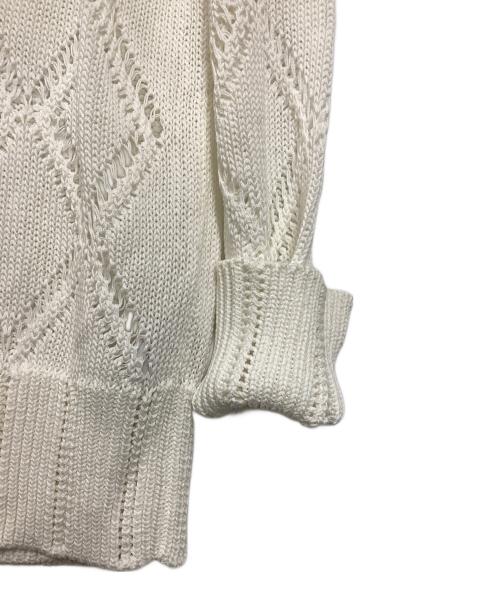 ermanno scervino（エルマノシェルビーノ）ERMANNO SCERVINO (エルマノシェルビーノ) ハイネッククロシェニット アイボリー サイズ:36の古着・服飾アイテム