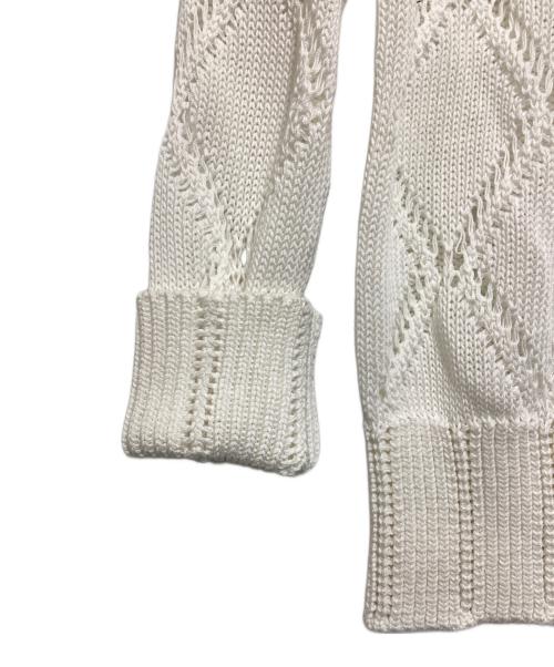 ermanno scervino（エルマノシェルビーノ）ERMANNO SCERVINO (エルマノシェルビーノ) ハイネッククロシェニット アイボリー サイズ:36の古着・服飾アイテム