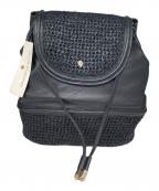 HELEN KAMINSKIヘレンカミンスキー）の古着「Tinia ラフィア×レザー デイパック」｜ブラック