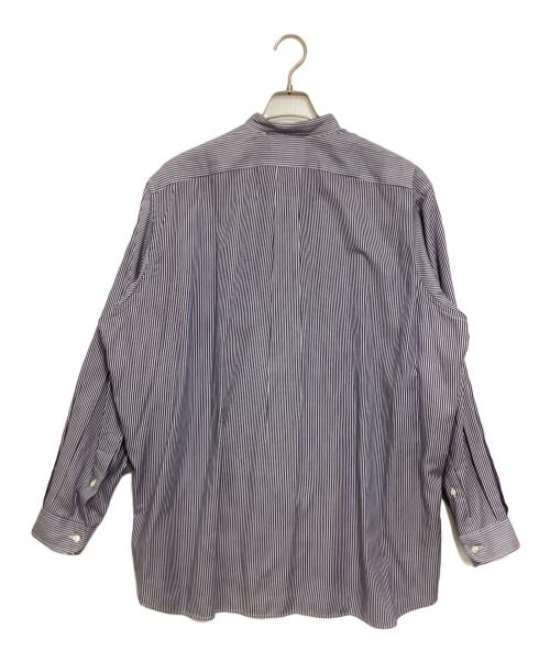 INDIVIDUALIZED SHIRTS（インディビジュアライズドシャツ）INDIVIDUALIZED SHIRTS (インディビジュアライズドシャツ) バンドカラーストライプシャツ グレー サイズ:16-34の古着・服飾アイテム