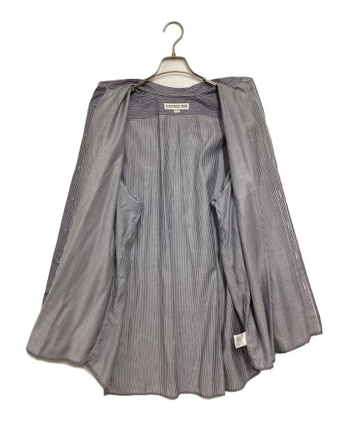 INDIVIDUALIZED SHIRTS（インディビジュアライズドシャツ）INDIVIDUALIZED SHIRTS (インディビジュアライズドシャツ) バンドカラーストライプシャツ グレー サイズ:16-34の古着・服飾アイテム