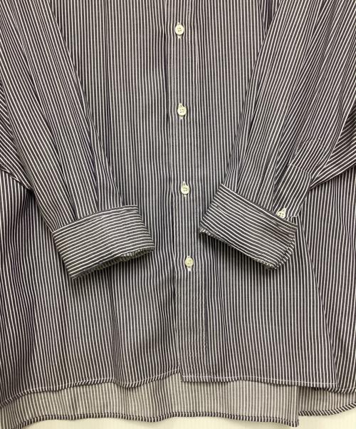 INDIVIDUALIZED SHIRTS（インディビジュアライズドシャツ）INDIVIDUALIZED SHIRTS (インディビジュアライズドシャツ) バンドカラーストライプシャツ グレー サイズ:16-34の古着・服飾アイテム