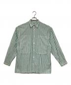 E.TAUTZイートーツ）の古着「ストライプシャツ」｜グリーン