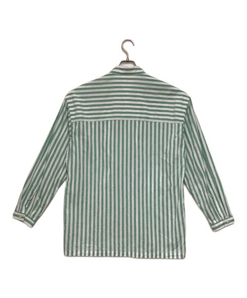 E.TAUTZ（イートーツ）E.TAUTZ (イートーツ) ストライプシャツ グリーン サイズ:XSの古着・服飾アイテム