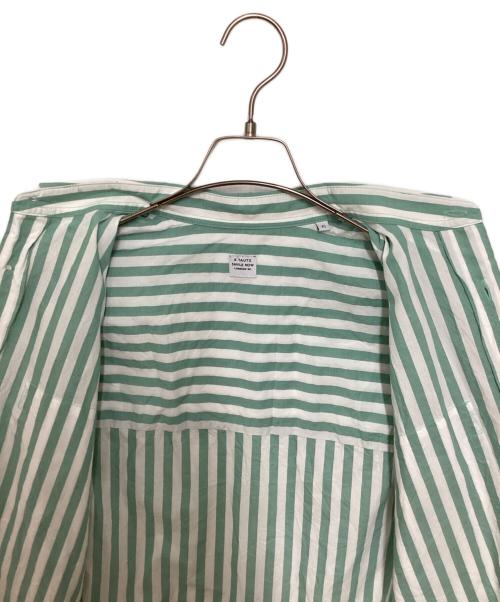 E.TAUTZ（イートーツ）E.TAUTZ (イートーツ) ストライプシャツ グリーン サイズ:XSの古着・服飾アイテム