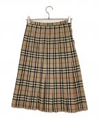 Burberry'sバーバリー）の古着「プリーツノヴァチェックスカート」｜ベージュ