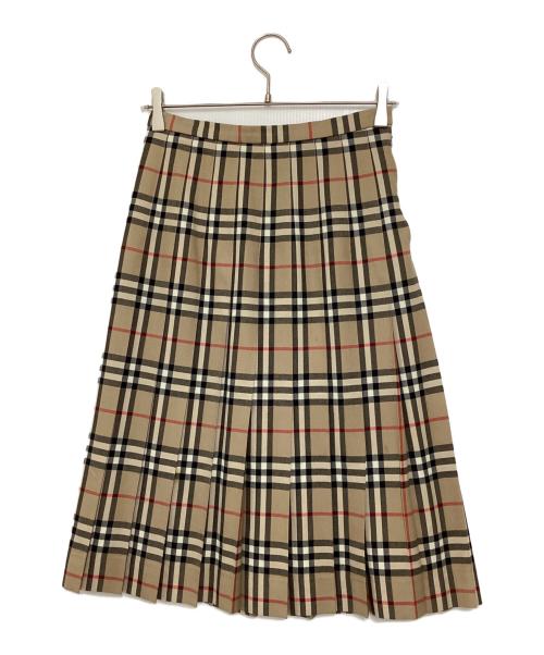 Burberry's（バーバリー）Burberry's (バーバリーズ) プリーツノヴァチェックスカート ベージュ サイズ:Lの古着・服飾アイテム