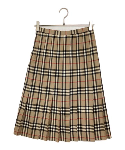 Burberry's（バーバリー）Burberry's (バーバリーズ) プリーツノヴァチェックスカート ベージュ サイズ:Lの古着・服飾アイテム